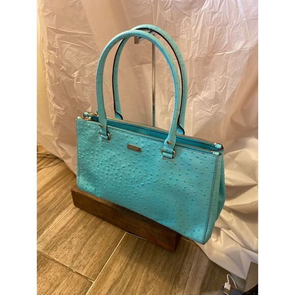 Kate Spade Ostrich Leather Tote- Turquoise
